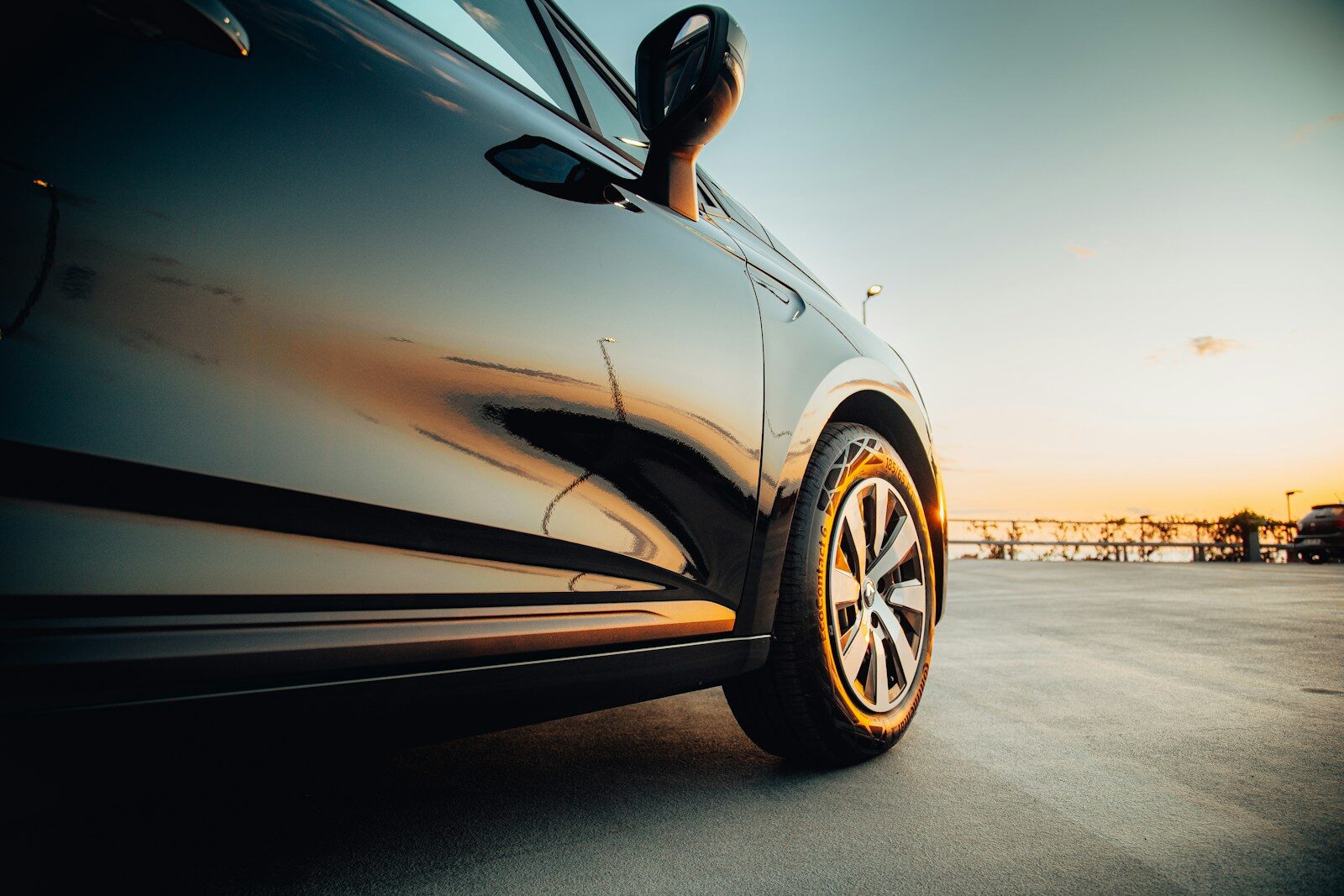 a car parked on a road